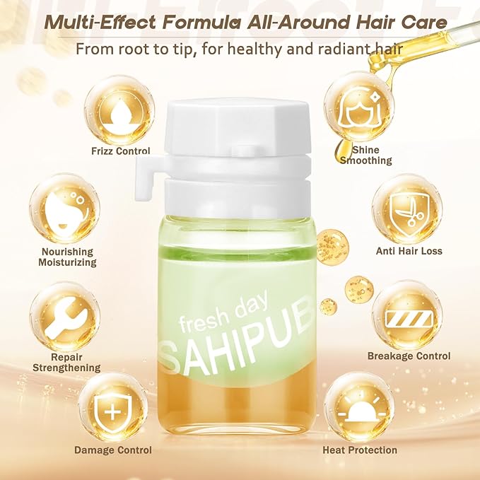 Hair Oil Perfume - 40 Pcs Hair Perfume & Oil Serum Treatment Avocado Nourishing Shining for Women Man Frizz Dry Damaged Hair, Leave-in Serum Long Lasting Scent (Spring Glacier)