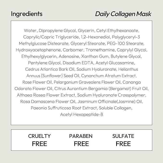 LAPCOS Collagen Sheet Mask, Firming Daily Face Mask with Collagen Peptides for Anti-Aging, Helps to Minimize Wrinkles, Restores Skin Elasticity & Firmness, Hydrating, Korean Beauty, 5-Pack