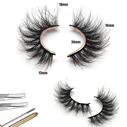 Veleasha False Eyelashes Wispy Faux Mink Lashes Fluffy Handmade Fake Eyelashes Natural Look 7 Pairs Pack Luxury Cat Eye Lashes (804)