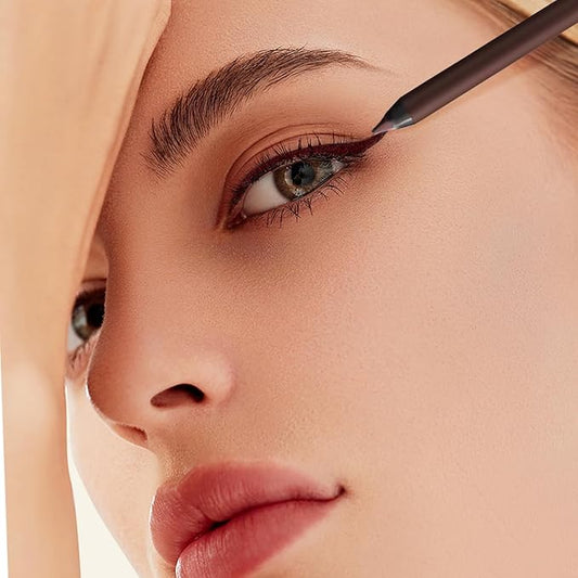 Persona Eyeliner Pencil Waterproof,24 Hr Waterproof Eyeliner Duo Sharpenable Eye Pencil,Long Wearing and Water Resistant,Smooth and Easy to Color(Chocolate)