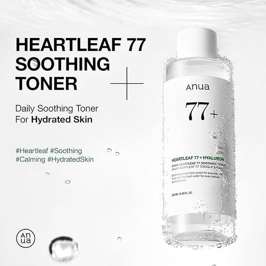 Anua Heartleaf 77 Soothing Toner I pH 5.5 Skin Trouble Care, Calming Skin, Refreshing, Purifying (500ml / 16.9 fl.oz.)