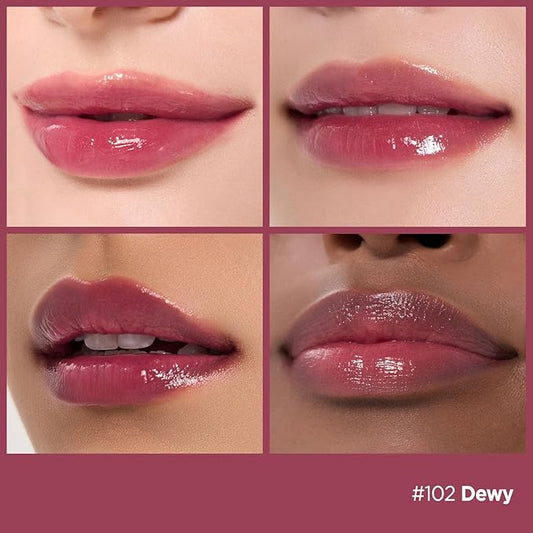 Laka Fruity Glam Lip Tint Mini, Glowing Lip Stain with Wide Color Spectrum, Hydrating & Lightweight Texture, Long-Lasting Bold Stain, Non-Sticky, Vegan, K-Beauty (#102 Dewy)