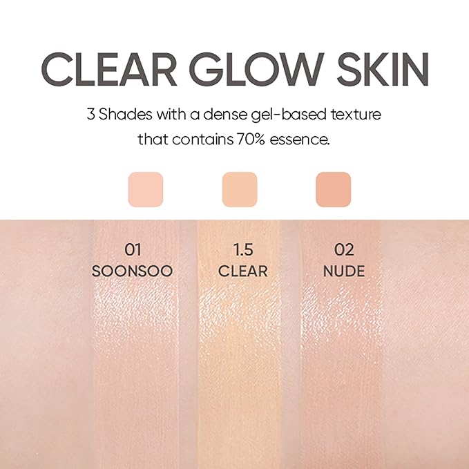 AMUSE SEOUL Dew Jelly Vegan Cushion Foundation (01 SOONSOO) | dewy, glow, long-lasting, double coverage, clean beauty, lightweight, natural look, foundation for sensitive skin, hydrating cushion