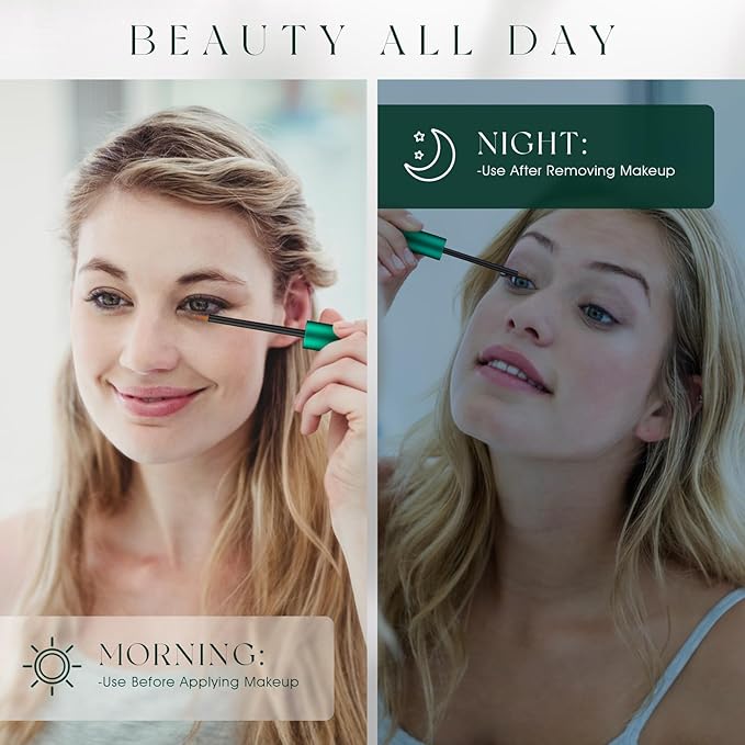 Eyelash Growth Serum: Promotes natural lash growth for longer, thicker, and stronger lashes while nourishing lash health. Vegan, cruelty-free & gentle on sensitive eyes. 3mL (2-month supply)