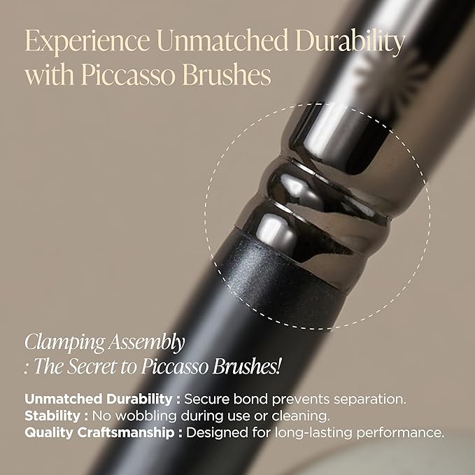 Piccasso 270 Concealer Brush – Large Angled Brush for Face Makeup, Under Eye Concealer, and Liquid Blush, Soft Bristles for Cream and Liquid Products, Korean Makeup Brush for Pore Coverage