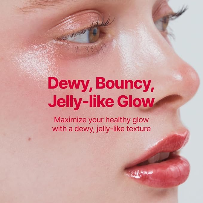 fwee Glowy Jelly Pot + Keychain SET | Dewy Jelly Lip & Blush Color, Tinted Glow Jelly Balm, Dewy Buildable Finish – Rosy Glaze (Dusty Rose) | 0.14 oz