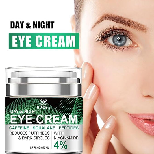 SORYA Caffeine Eye Cream Dark Circles Puffiness, Wrinkles Fine Lines, Under-Eye Bags Anti-Aging Collagen Revitalize Your Look with Our Advanced Formula for a Youthful Glow