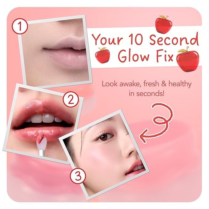 FRUDIA Glow Juicy Jam Lip & Cheek Stain (Dodo Apple) – Korean Lip Tint & Blush in One | Long-Lasting, Moisturizing, Non-Sticky Glossy Color for Lips, Cheeks & Eyes | Classic Warm Red (4.5g)