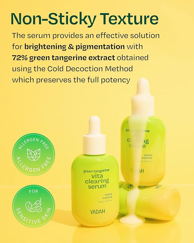 YADAH Green Tangerine Vita Serum 1.01 Fl oz 1-Pack - Hydrating, Revitalizing Serum with Vitamin C for Dull Skin and Radiant Complexion