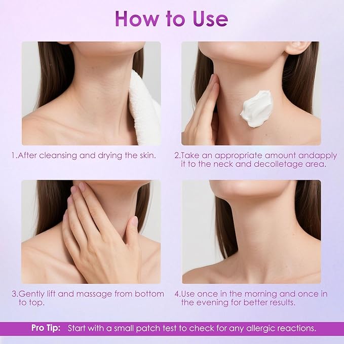 Retinol Neck Firming Cream – Neck Cream for Firming and Tightening, Skin Tightening Cream for Face, Tighten and Lift Neck Cream with Collagen & Hyaluronic Acid, Anti-Aging Moisturizer - 1.76 fl.oz