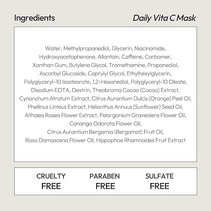 LAPCOS Vita C Sheet Mask, Daily Face Mask with Vitamin C to Renew Skin, Korean Beauty Favorite, 5-Pack