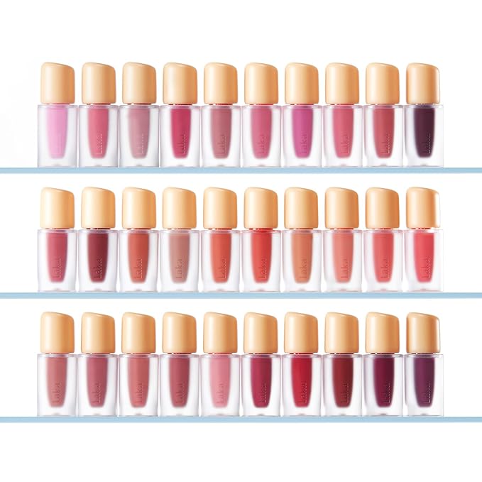 Laka Fruity Glam Lip Tint Mini, Glowing Lip Stain with Wide Color Spectrum, Hydrating & Lightweight Texture, Long-Lasting Bold Stain, Non-Sticky, Vegan, K-Beauty (#138 Parfait)