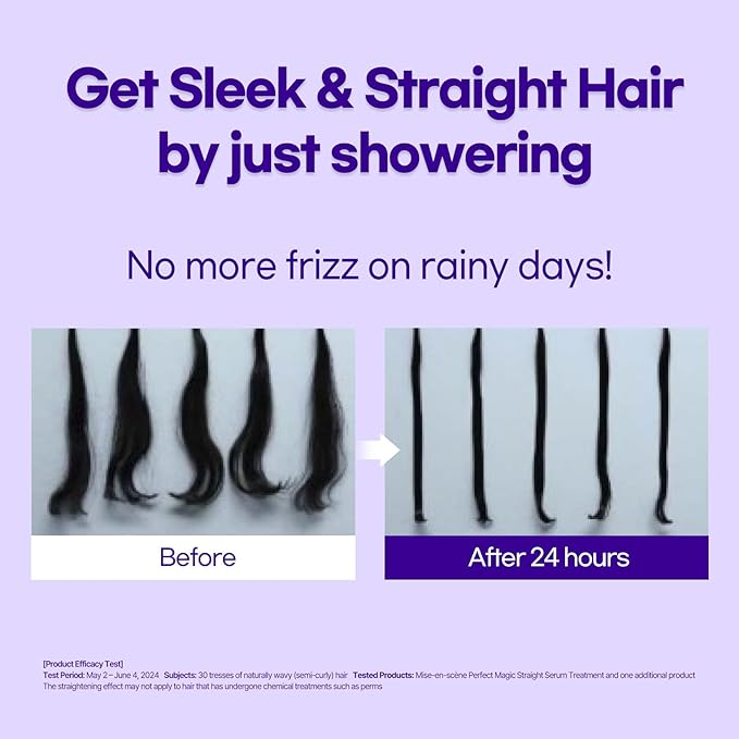 Mise En Scene Perfect Serum Magic Straight Shampoo | Anti-Frizz, Heat Protectant, Hair Straightener Effect, Korean Shampoo for Frizz Control, Shine and Smoothing 17.92 Fl Oz