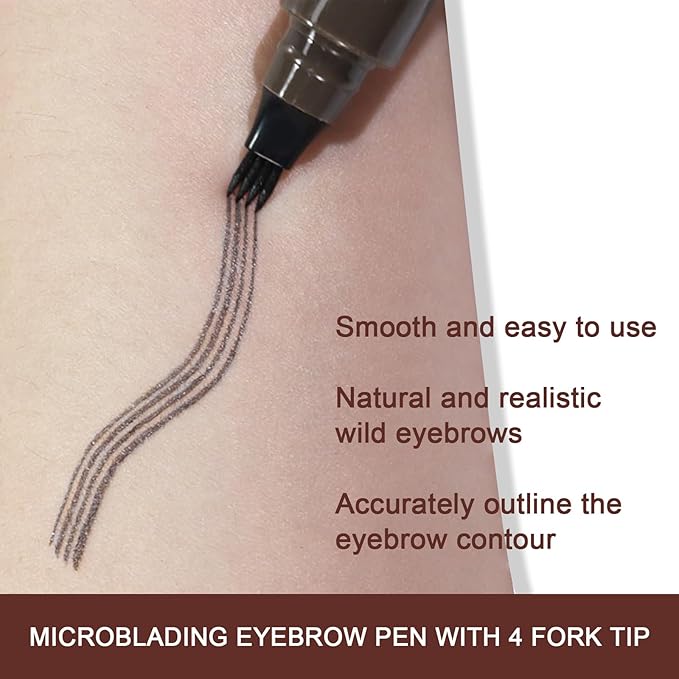 Boobeen Waterproof Eyebrow Pencil with Pomade, Brow Gel with Dual-ended Brush, Long-Lasting Natural Hair-Like Brows for All Skin Tones, Brown