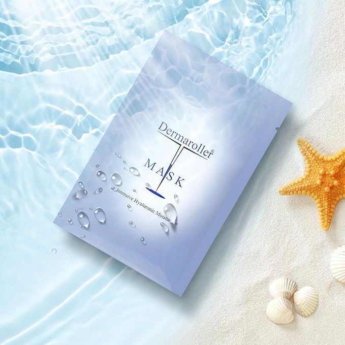 Dermaroller, Silk Face Masks Intensive Hyaluronic Acid Moisturizer with Matriyxl 3000 Tocopherol Boost Collagen Hydrate Dry Skin Reduce Fine Lines Wrinkles SingleUse Masks (10 masks)