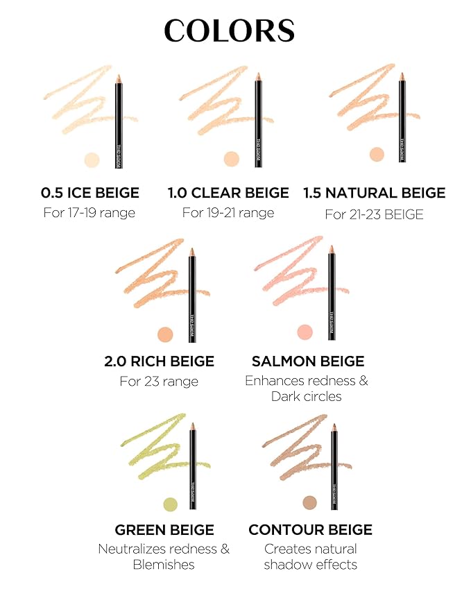 THESAEM Cover Perfection Concealer Pencil with Sharpener, Salmon Beige, Skin Foundation Concealer, 1.4g