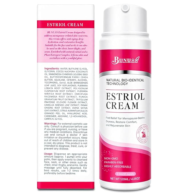 Estriol Face Cream for Women: Natural Bioidentical Moisturizer Cream with Wild Yam for Hormone Balance, Hydrates, Firms & Revitalizes Skin, 4.06 fl. Oz(3 Month Supply)