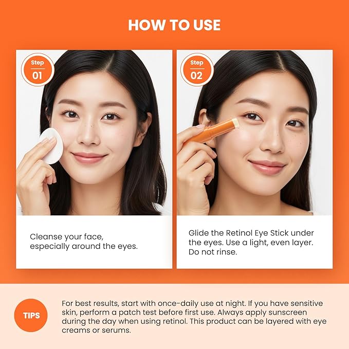 VELAMO ADVANCED Retinol Eye Balm Stick: Made in Korea, Travel Essentials, Upgraded 8-in-1 Formula with Collagen, Niacinamide & Peptides – Under Eye Cream for Dark Circles, Puffiness & Wrinkles 0.35oz