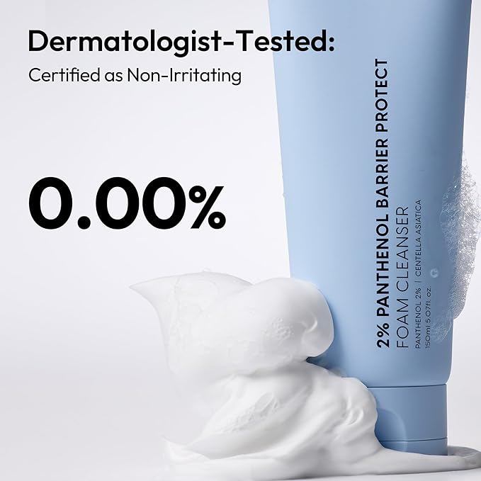 LAYERLAB Korean Face Wash with 2% Panthenol | Hydrating Foam Cleanser for Deep Pore Cleansing & Sebum Control | Helps Support Moisture Barrier, For Oily 150ml 5.07 fl oz (Blue)