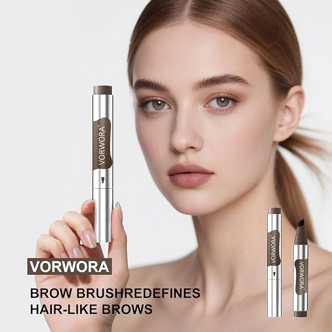 Eyebrow Pencil Blonde, Microblading Eyebrow Pencil Waterproof, Multi-Tip Angled Brow Brush, Eyebrow Pencils for Women, Long Lasting Eyebrow Dye with Hair-Like Strokes Brows, Brown