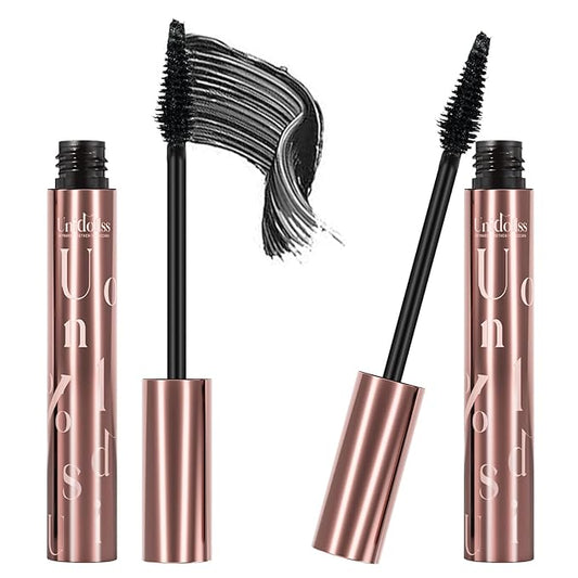 Unidollss Tubing Mascara Volume and Length Black Mascara Lengthening Long Lasting All Day, No Smudging, No Clumping, Washable Voluminous, Gluten-free Safe for Sensitive Eyes, 2 Pack