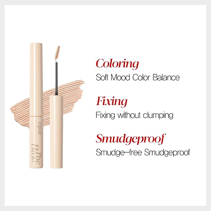 Espoir The Brow Color Fixing Cara #4 Fake Bleach 0.1 fl oz | Easy Fixing without Clumping with Skinny Brush | Long Lasting Smudgeproof Eyebrow Mascara | Soft Mood Coloring Tinted Gel | Korean Makeup