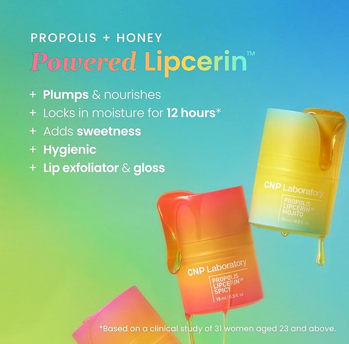 CNP Honey Lip Butter - Propolis Lipcerin™ 04 Mint, Hydrating Overnight Manuka Lip Balm & Mask, 12hr Long-Lasting Moisture, Stocking Stuffers, Gifts for Women, 0.5 fl.oz.