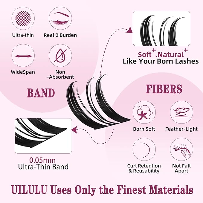 Manga Fairy Lash Clusters Kit 10–16mm–Anime FoxEye D Curl Eyelash Clusters (Left & Right WideSpan)–DIY Wet Look Lash Extension Kit with Bond & Seal, Glue Remover & Tweezers(U29 Lash Kit)