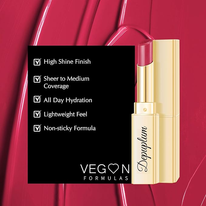 Red Lipstick for Women Hydrate Lipstick Glossy Moisture Lip Gloss Sheer-Medium Coverage Long Lasting Lipsticks for Dry Lips, DM69 Ruby Red