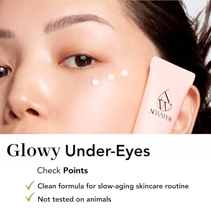 NOWATER Collagen Eye Cream for Wrinkles, Puffiness, Dark Circles - Hydrolyzed Collagen & Beta-glucan for Improved Under-eye Area, Korean Skincare (0.88 fl.oz)