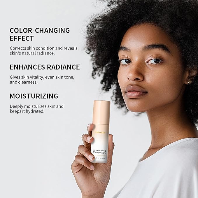 White-Color Changing Foundation, Color Correcting CC Cream with Centella Asiatica, Even Red Skin Tone, Lightweight, Non-Greasy, Moisturizing, Concealing, Natural Finish Concealer(1PCS)