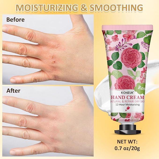 8 Pack Hand Cream Gifts Set for Women, Mini Hand Lotion Travel Size for Dry Cracked Hands, Bulk Hand Cream for Stocking Stuffer, Bridal Shower Favors, Birthday Gifts, Christmas Gifts for Women