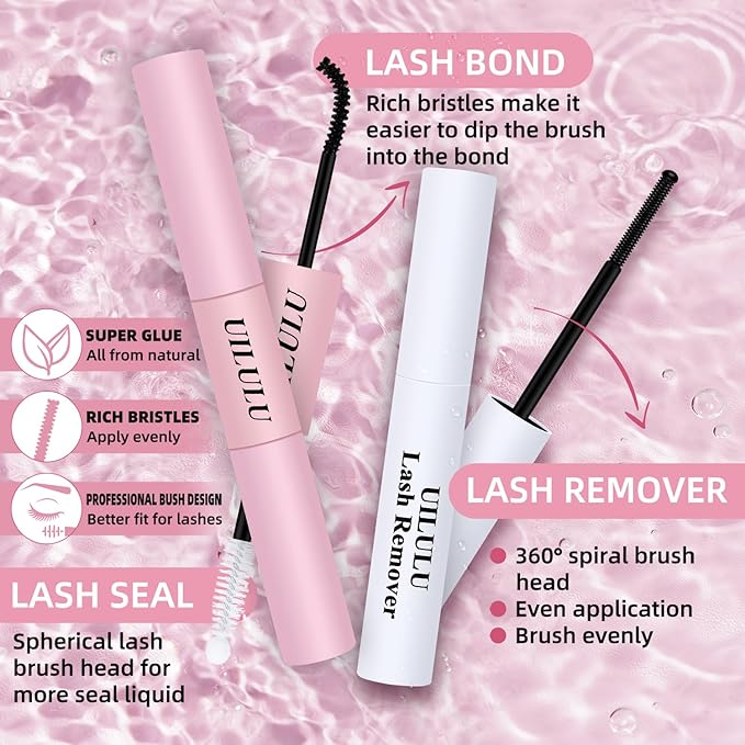 Natural Lash Clusters Kit 8-18mm with 5mm Bottom Lashes Natural Eye Lashes Wispy Lash Clusters False Eyelash Clusters DIY Lash Extension Kit with Bond & Seal Glue Remover Tweezers(U18 Lash Kit)