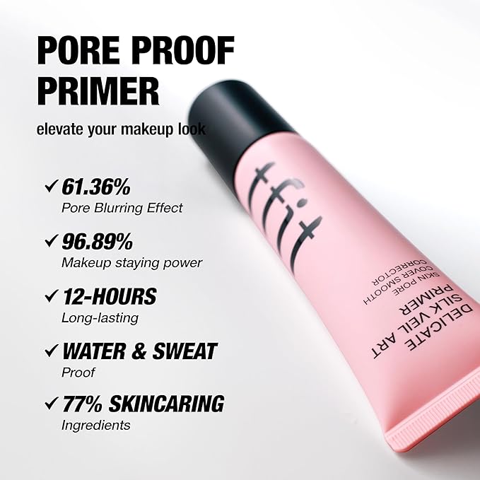 Delicate Silk Veil Art Primer - Korean Makeup, Poreless Matte Makeup Primer for Oily Skin (Lightweight, Hydrating), Blurring Pore Filler, Smooths fine lines，Long-Lasting Blur Effect, 1.01FL. Oz.