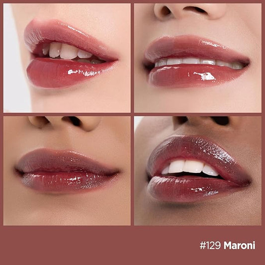 Laka Fruity Glam Lip Tint Mini, Glowing Lip Stain with Wide Color Spectrum, Hydrating & Lightweight Texture, Long-Lasting Bold Stain, Non-Sticky, Vegan, K-Beauty (#129 Maroni)