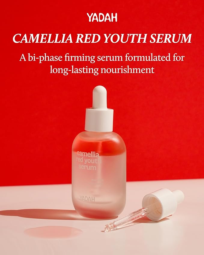 YADAH Camellia Red Youth Serum, Wrinkle care & Firming care Facial Serum with Bakuchiol and Camellia Oil, Hydrating & Skin Defense Treatment, For All Skin Types, 1.01fl oz