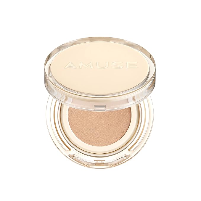 AMUSE SEOUL Dew Jelly Vegan Cushion Foundation (02 NUDE) | dewy, glow, long-lasting, double coverage, clean beauty, lightweight, natural look, foundation for sensitive skin, hydrating cushion