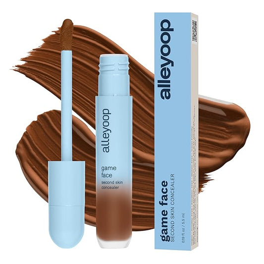 Alleyoop Game Face Makeup Concealer - Lightweight, Buildable Under Eye Concealer for Dark Circles, Hydrating Cream Formula for Women with Aloe Stem Cell - Smooth, Crease-Proof Makeup, Undefeated