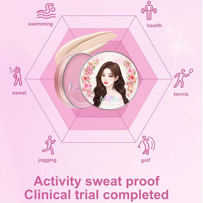 MIBA Ion Calcium Foundation Double Cushion Glow 25 g / 0.88 oz Big Cushion SEASON 3. Long Lasting Cover Effect. Moisture glow. Skin tightening relief. Smooth adhesion. (#21 Rosy Ivory Refill)