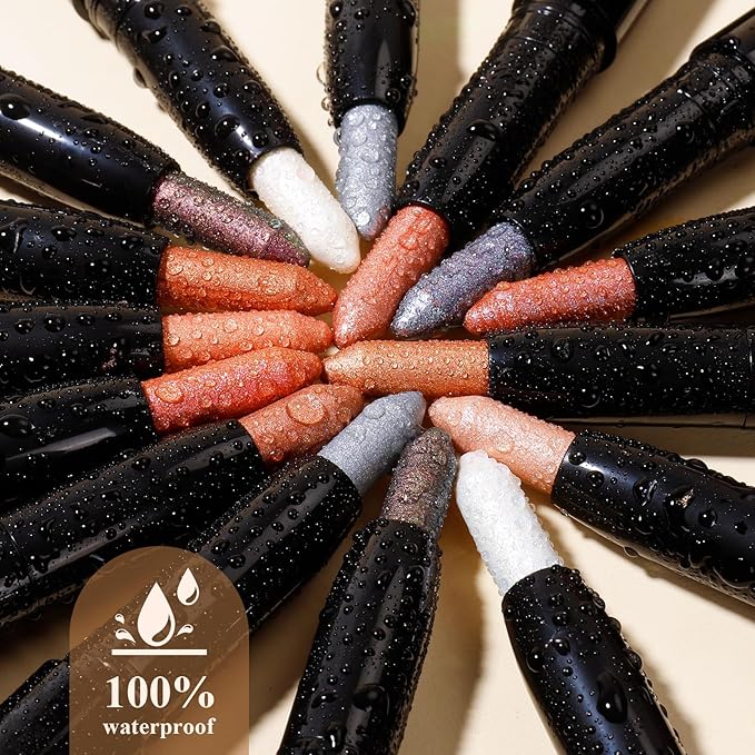 Longwear Cream Eye Shadow Sticks(09 Silver Shimmer),Smudge-Proof, Waterproof Eyeshadow,Silky Formula Glitter With Makeup Brush,Silver Eye Stick