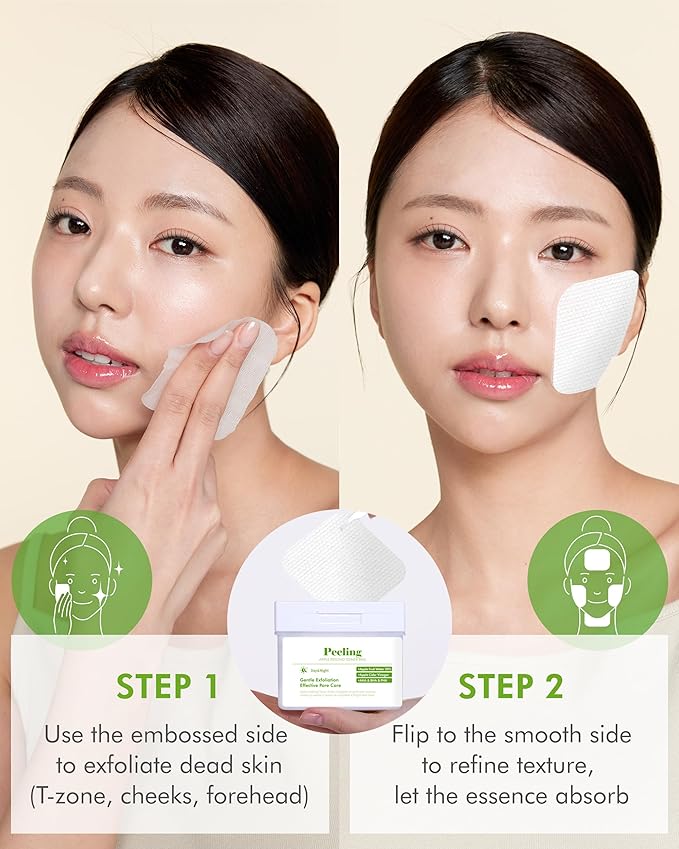 DERMAL Apple Peeling Toner Pad – Gentle Exfoliating and Hydrating Toner Pads with AHA, BHA, and PHA for Smoother, Radiant Skin - Facial Peels, Resurfacing Facial Exfoliants, 80pads