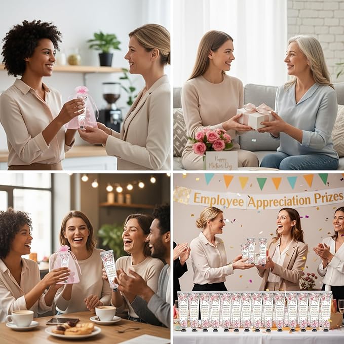 48 Sets Inspirational Encouragement Gifts Hand Cream Gifts Bulk Baby Shower Hand Cream Travel Size Lotion Bulk Fall Thanksgiving Party Supplies Favors Birthday Wedding for Guest