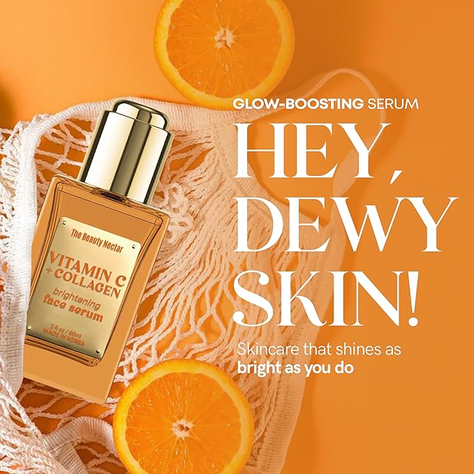 Vitamin C & Collagen Face Serum – Brightening, Firming, Even Skin Tone, Wrinkle Smoothing – Dermatologist Tested, Anti-Aging, Korean Skin Care – Clean Vegan Formula – 2 Fl Oz