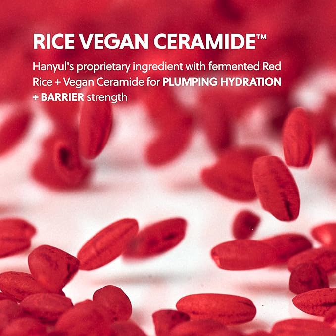 Hanyul Red Rice Hydrating Cream with Fermented Rice Extract, Collagen | Korean Vegan Ceramide Moisturizer for Deep Hydration, Radiant Skin Glow, Firming & Barrier Support, 1.86 fl. oz.