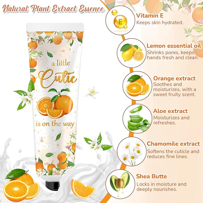 48 Sets a Little Cutie Is on The Way Hand Cream Gifts Bulk Baby Shower Hand Cream Travel Size Lotion Bulk Fall Thanksgiving Party Supplies Favors Birthday Wedding for Guest