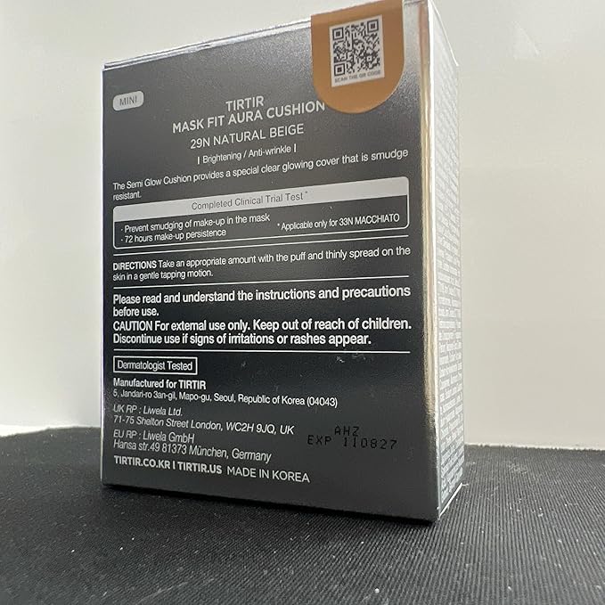 [*Mini Size*] TIRTIR Aura Glow Silver Cushion | Korean Cushion Foundation, (#29N Natural Beige, 0.15 Fl Oz)