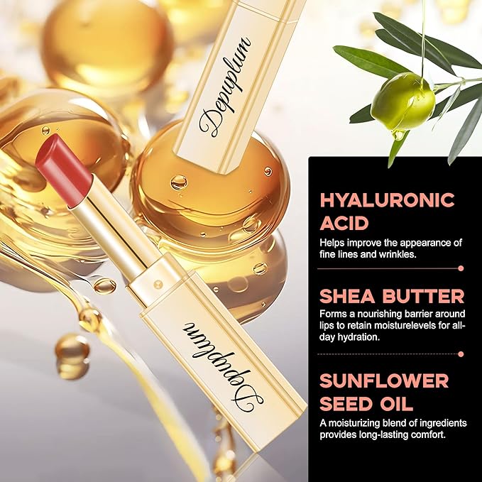 Brown Nude Lipstick for Women Hydrate Lipstick Glossy Moisture Lip Gloss Sheer-Medium Coverage Long Lasting Lipsticks for Dry Lips, DM103 Milk Tea