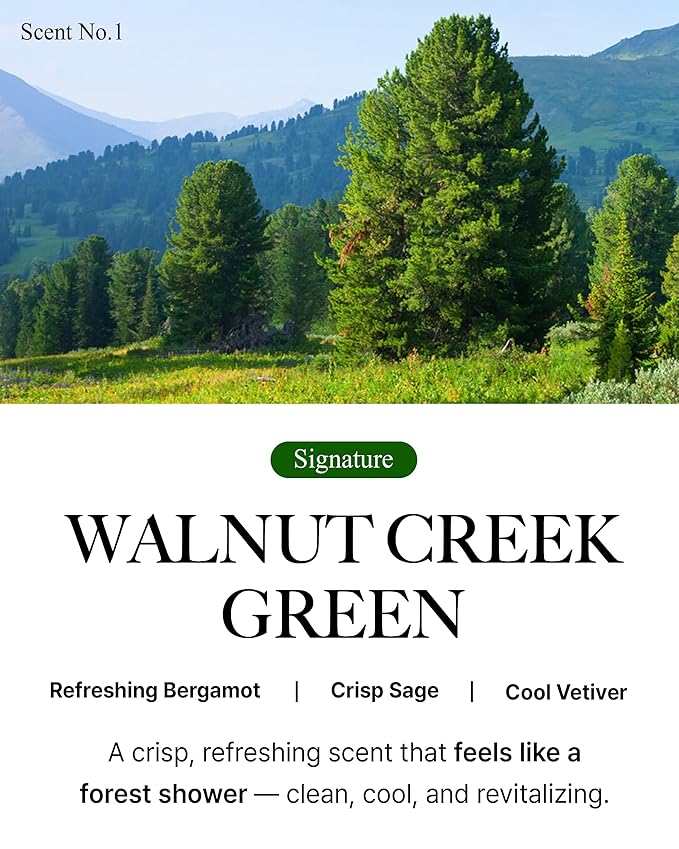 Walnut Creek Green Hand Cream - Korean Hand Care for Moisturizing & Nourishment - Hydrating Hand Care Formula with Forest Bergamot Scent, Shea Butter & Niacinamide - 1.69oz