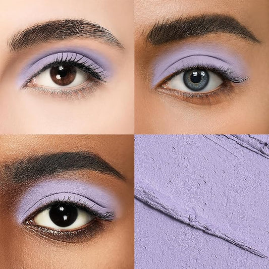 Cream Waterproof Hypoallergenic Eyeshadow Stick, long wear Metallic Glitter Matte Eye Shadow Pencil With Makeup Brush, Eye Brightener, 40 Periwinkle Matte