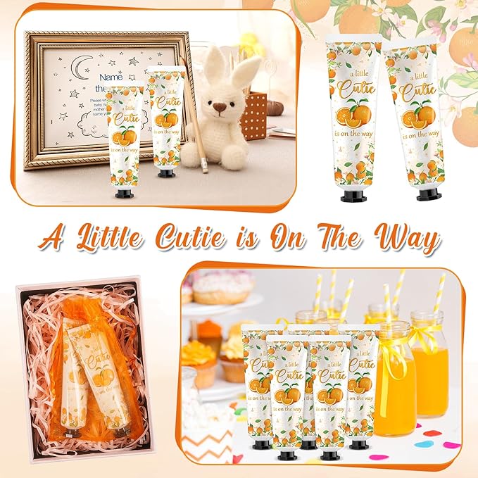 48 Sets a Little Cutie Is on The Way Hand Cream Gifts Bulk Baby Shower Hand Cream Travel Size Lotion Bulk Fall Thanksgiving Party Supplies Favors Birthday Wedding for Guest